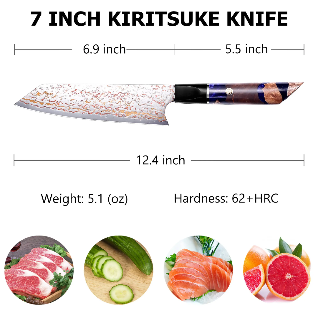 Luxury & premium VG-1 Damascus Steel 67 layers Gyuto Knife with Copper pattern and Resin Handle