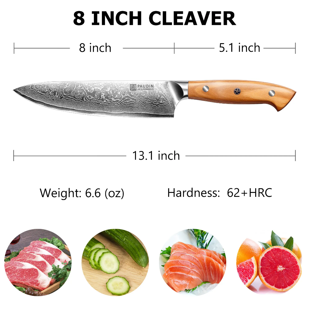 New Arrival – 8 Inch Chef’s Knife | 67-Layer Damascus Steel with Olive Wood Handle – Customized & Ultra