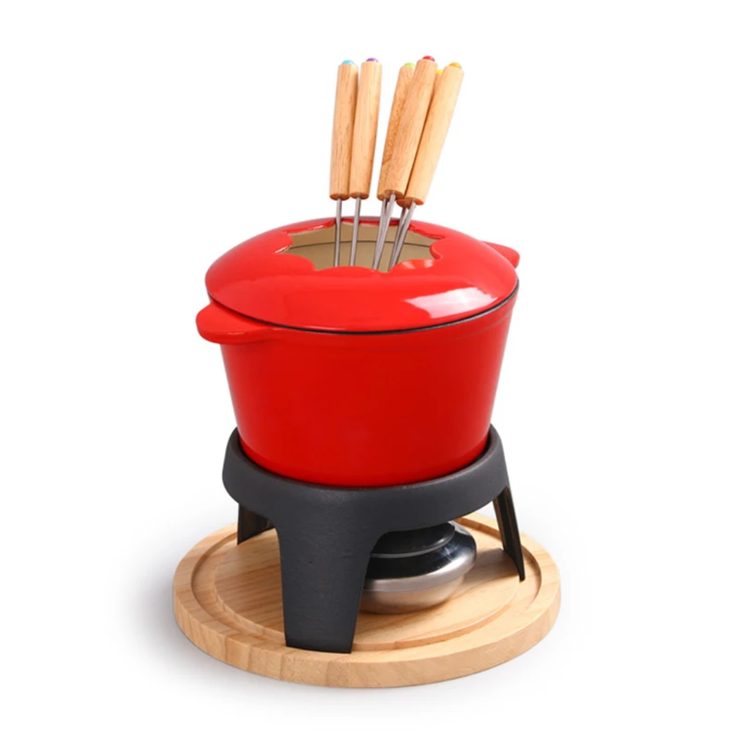 Cast iron Fondue Set – Complete 10-Piece Kit