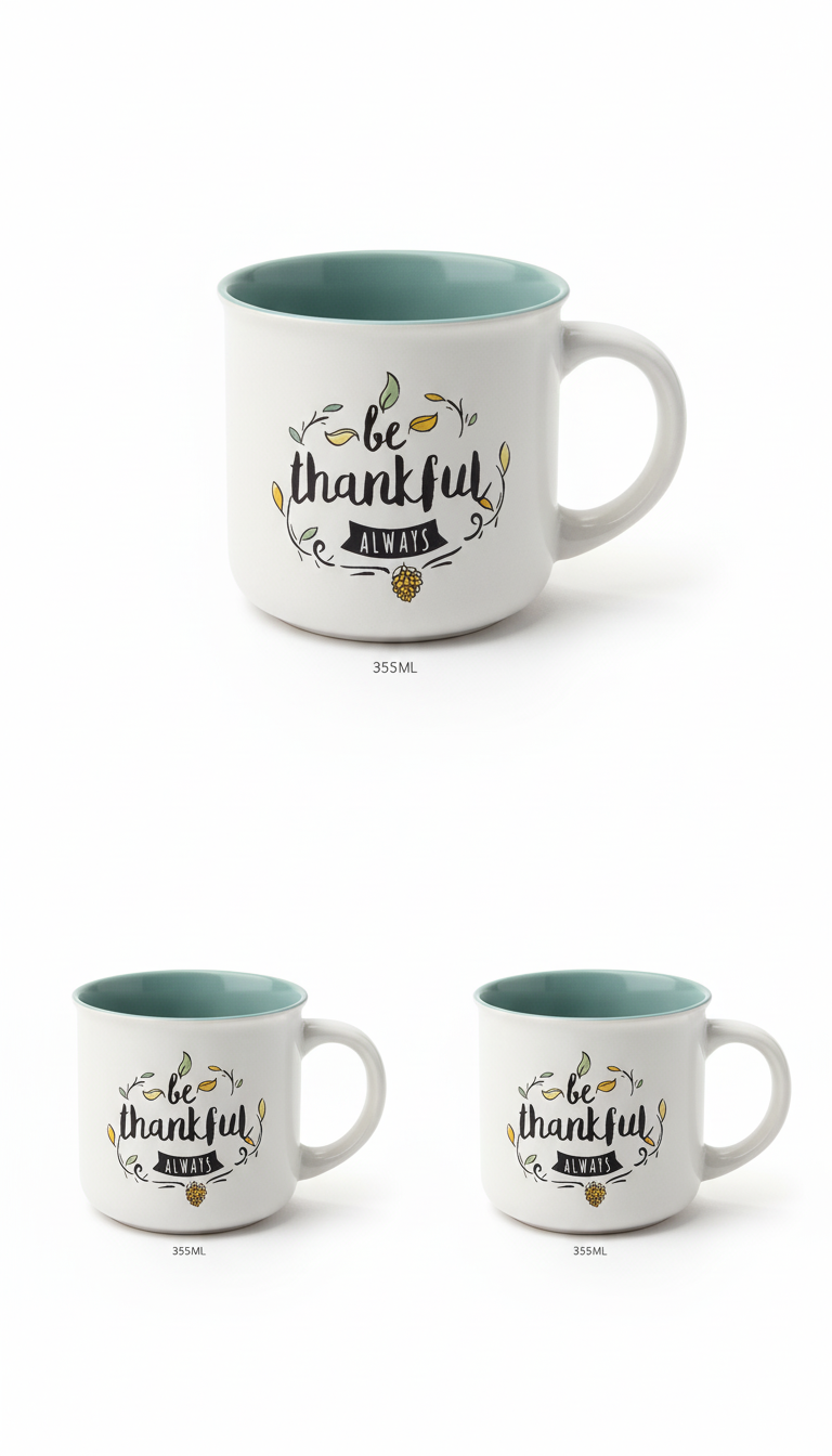 Be Thankful Always Mug – 355ml | Ceramic Coffee Mug