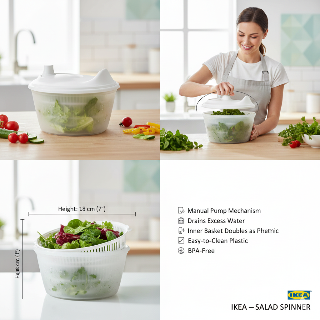 Fresh & Fast Greens: IKEA TOGNAN Vegetable Spinner – Crisper Salads in Seconds!