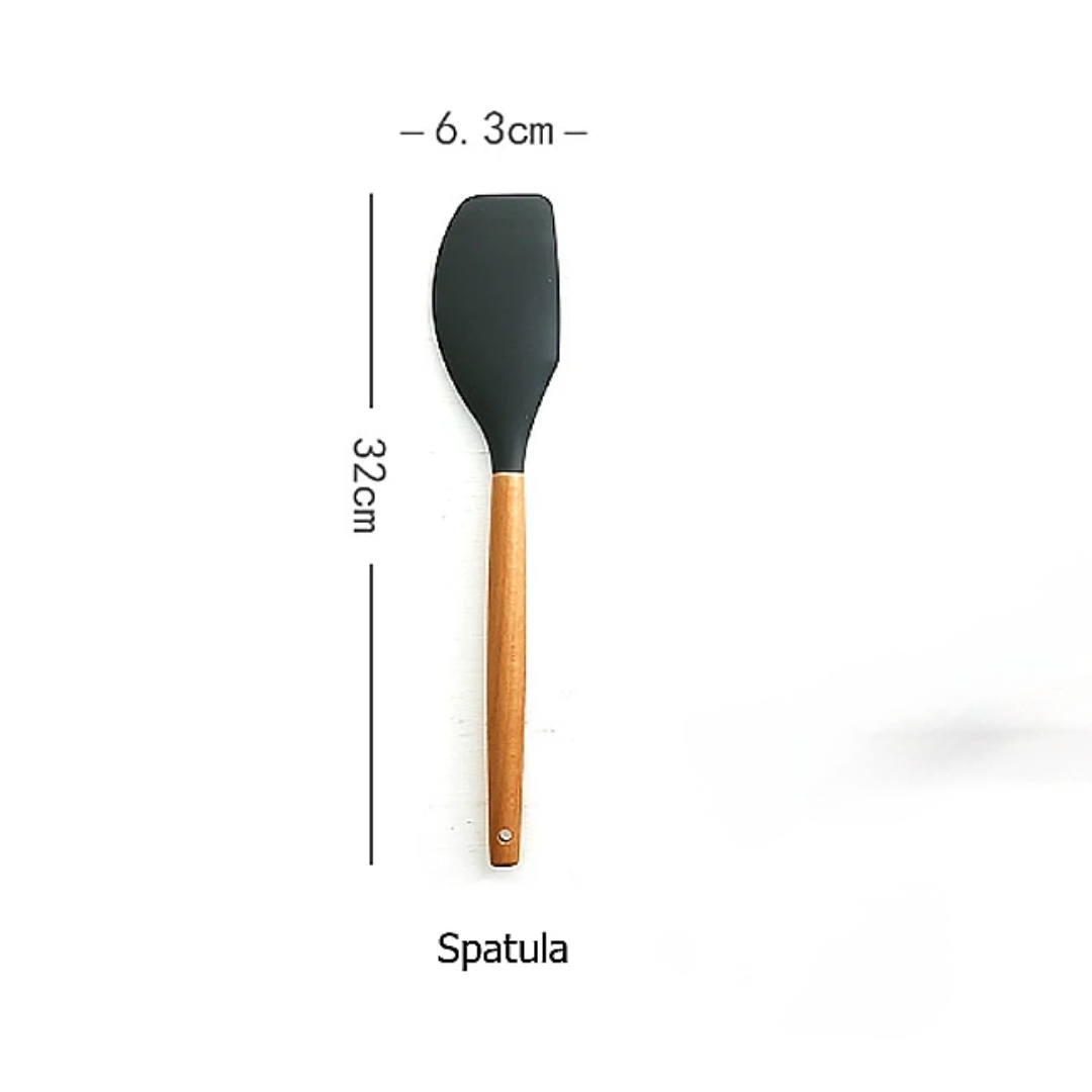 Silicone Spatula with Natural Wooden Handle – High Quality Kitchen Tool