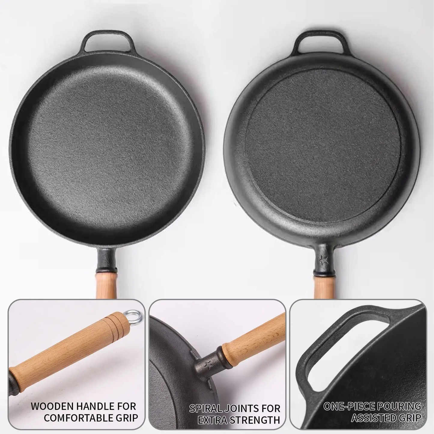 Premium 29cm Pre-Seasoned Cast Iron Skillet