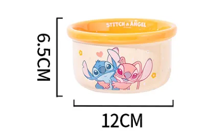 Disney Stitch Ceramic Bowl Set – Cute Cartoon Design, High-Temperature Ceramic Rice & Soup Bowls