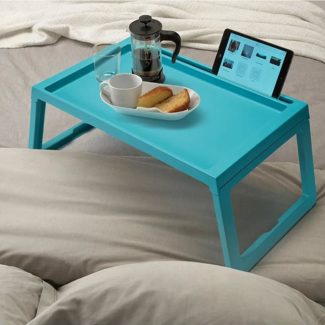IKEA Bed Tray – Turquoise & White