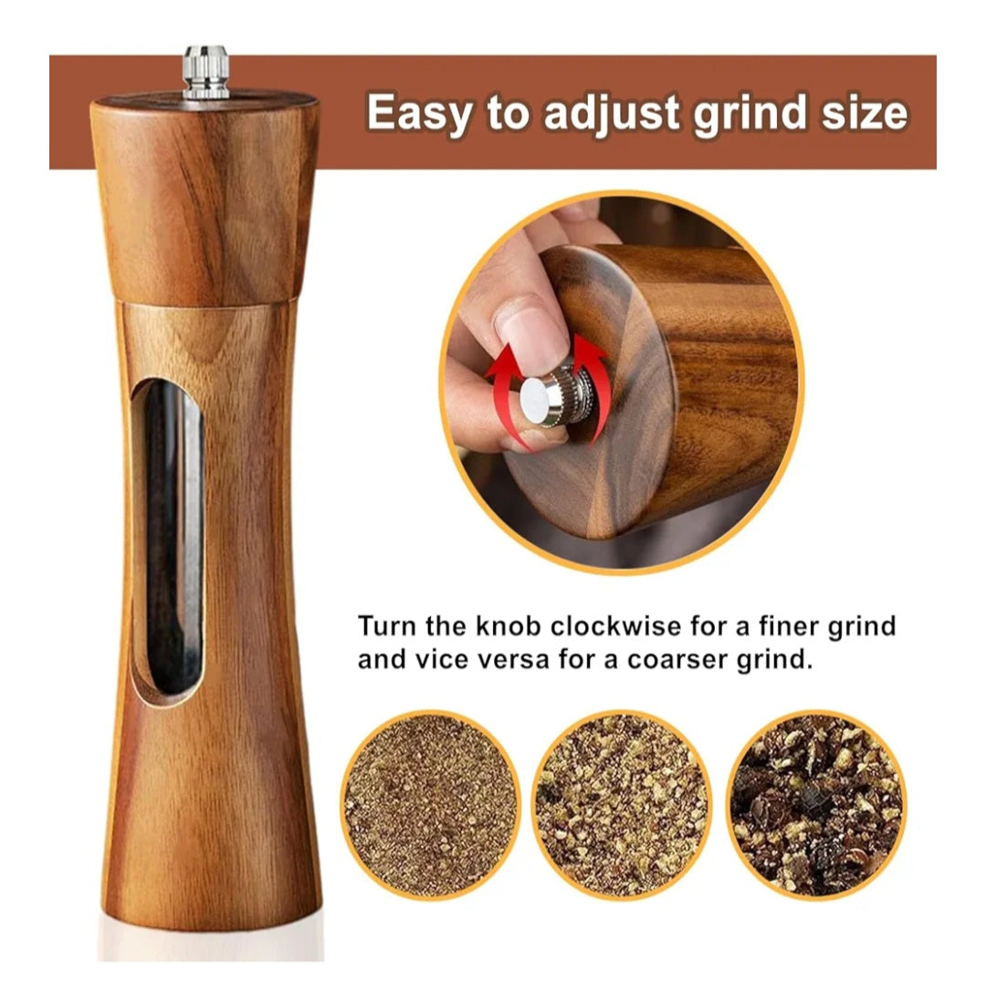 Premium Wooden Salt and Pepper Mill Set