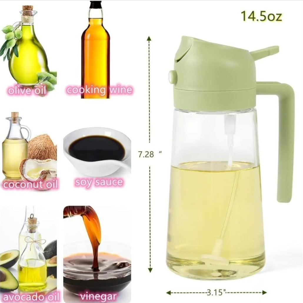 Glass Oil Dispenser Bottle with Handle 450ML – 18cm / 7in