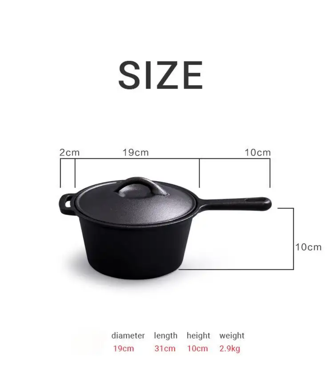 Cast Iron Preseasoned 0il Soup pot deep Fryer