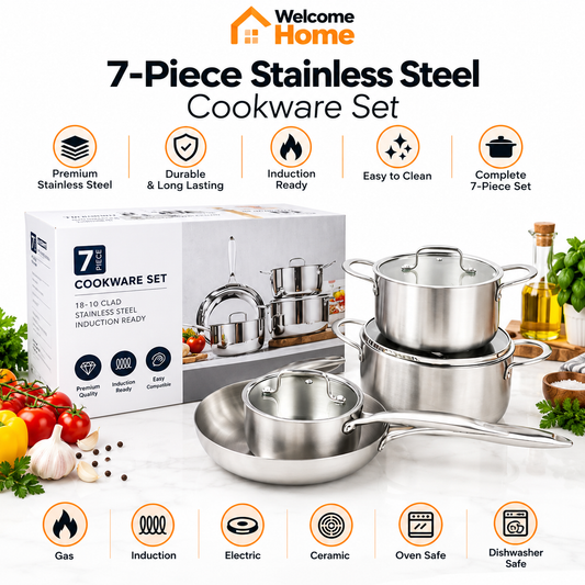 3-Ply Stainless Steel Cooking Set – Multi-Piece Professional Cookware Lebanon [ Last set ]