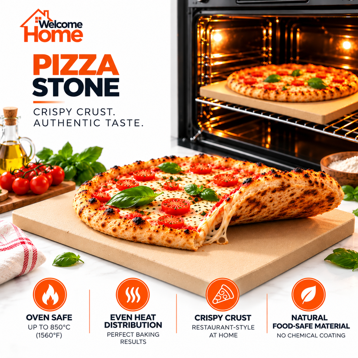 Pizza Stone for Oven and Grill Culinary Couture Cordierite 33x38cm 1.5cm Thick