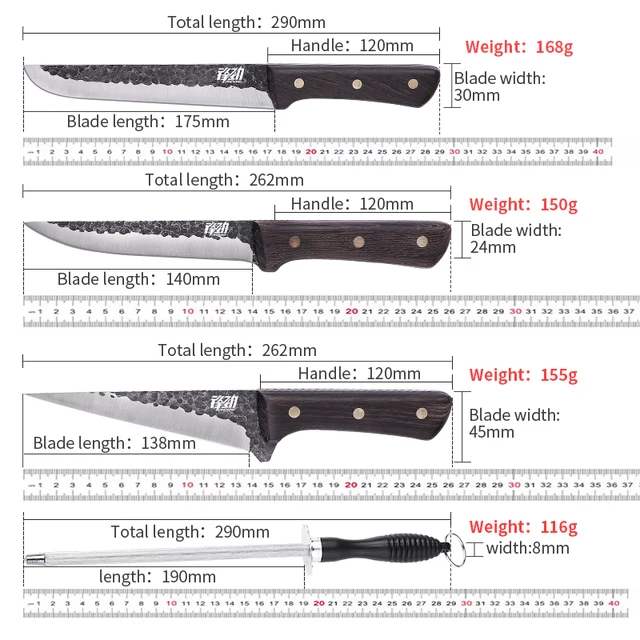 11-Piece Hand-Forged Butcher & Chef Knife Set with Sheaths – High Carbon Steel