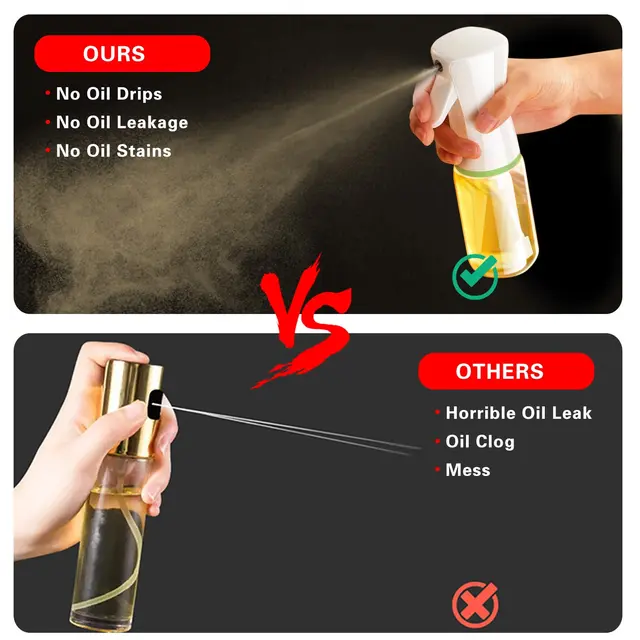 300ml Oil Sprayer for Kitchen Cooking, Oil Dispenser Glass Bottle.