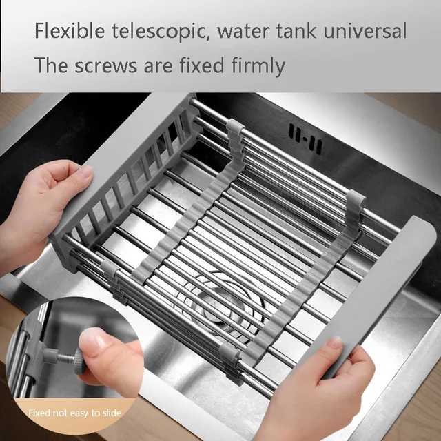 Kitchen Sink Rack & Drainer Adjustable Stainless Steel