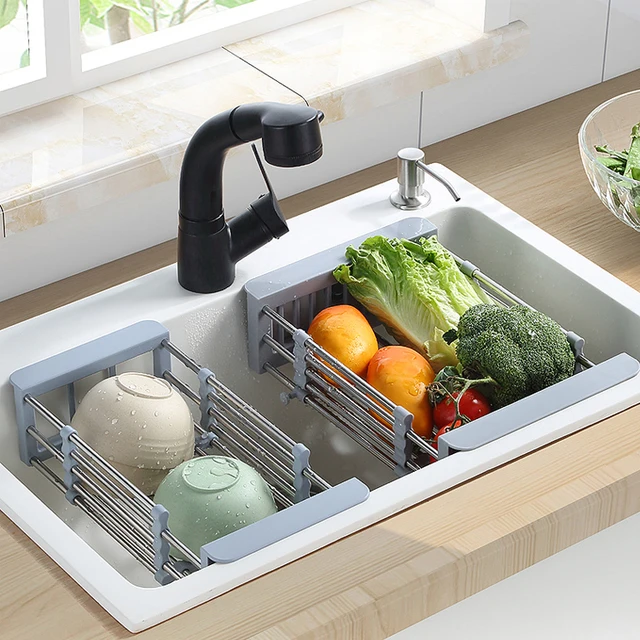 Kitchen Sink Rack & Drainer Adjustable Stainless Steel
