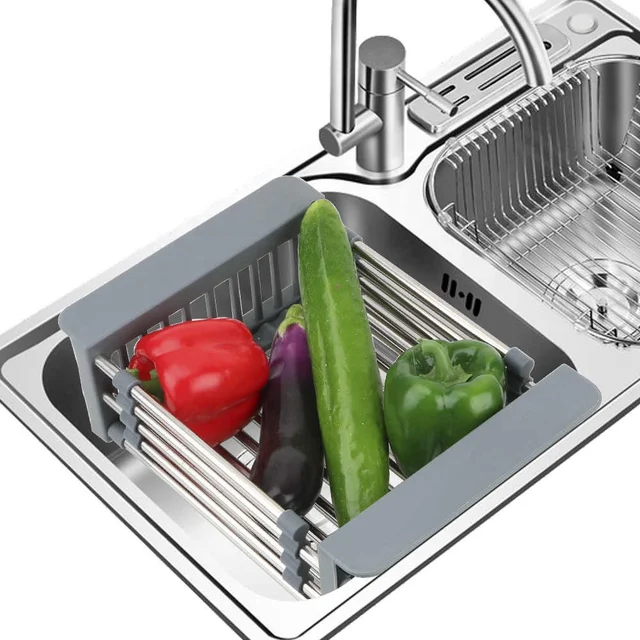 Kitchen Sink Rack & Drainer Adjustable Stainless Steel