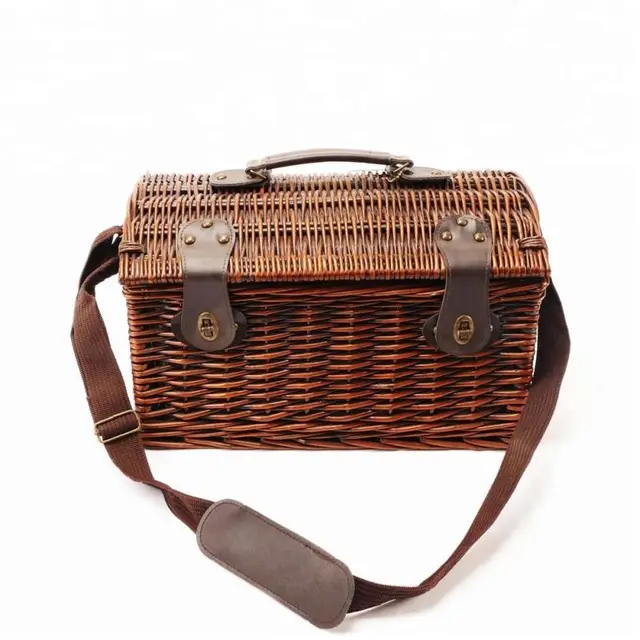 Picnic Basket 46 x 30 x 20 cm Rectangular Willow Wood for 4 People