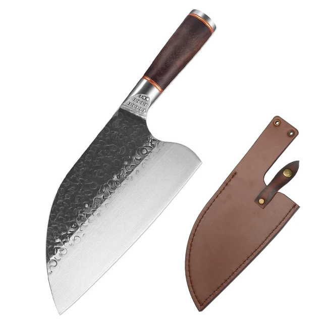 Premium Forged Carbon Steel Chef Knife with Sheath – Professional Quality