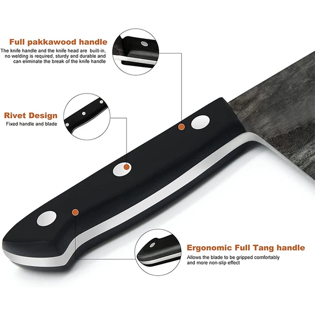 Premium Forged Carbon Steel Chef Knife with Sheath – Professional Quality