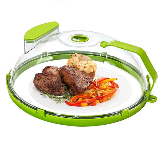 30.5 cm Transparent Microwave Cover – Round Flip-Top Lid with Adjustable Steam Vents & Water Storage Box