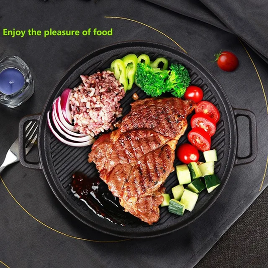 Cast Iron Reversible Grill/Griddle – 2-in-1 Skillet with Handle