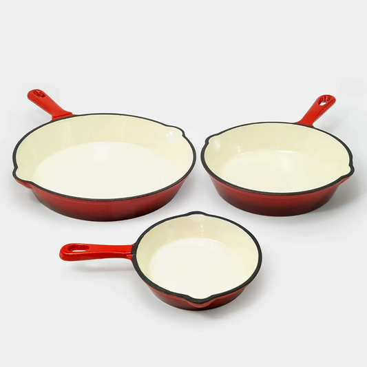 Enamel Cast Iron Pan set 16/20/25cm