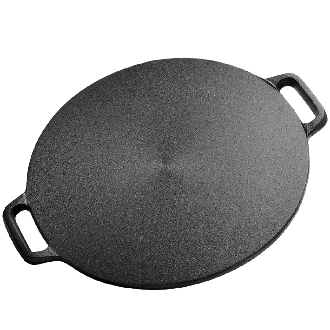 High-Quality Flat Cast Iron Frying Pan – Pre-Seasoned with Vegetable Oil