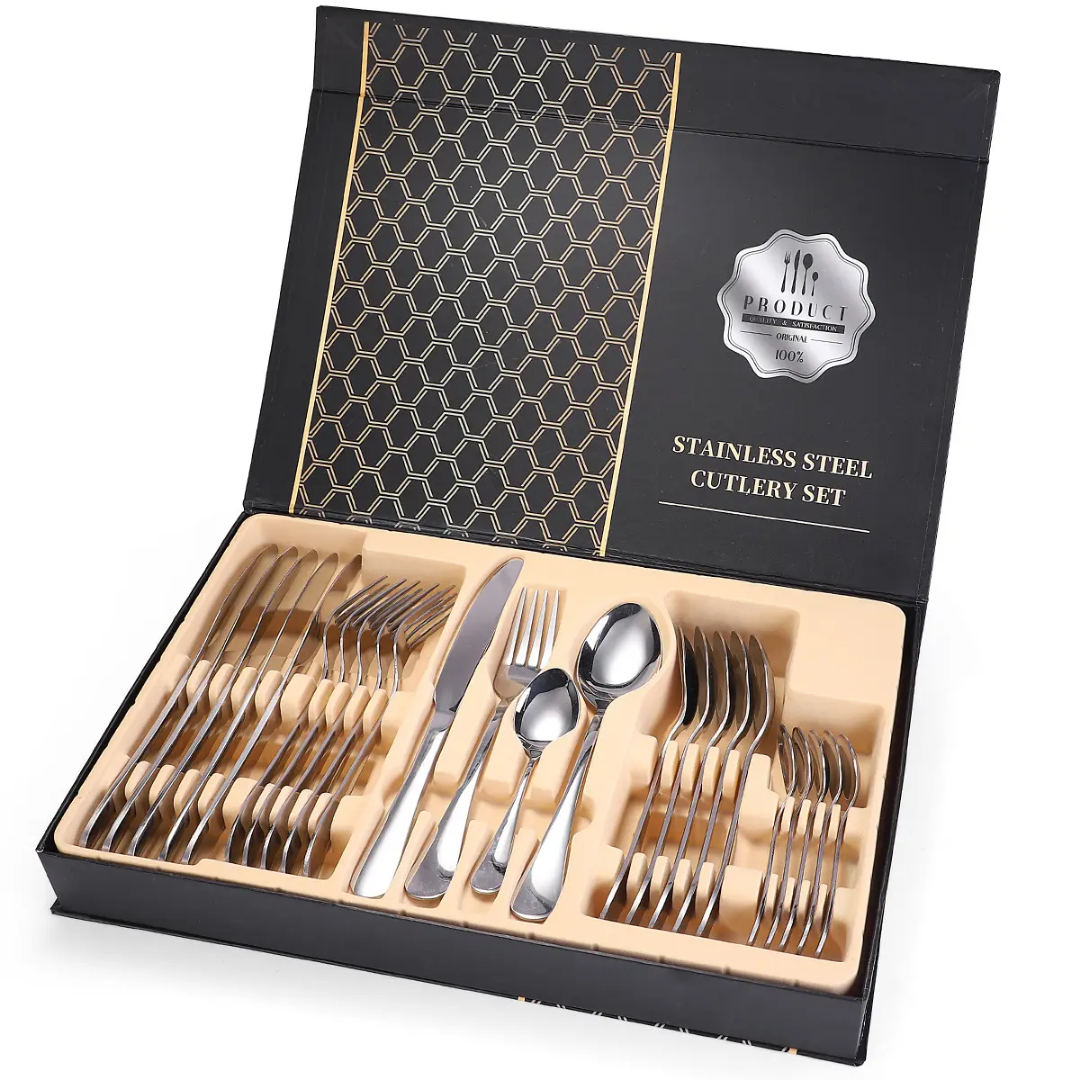 24-piece cutlery set:Luxury Stainless Steel Cutlery Set – 24 Pieces