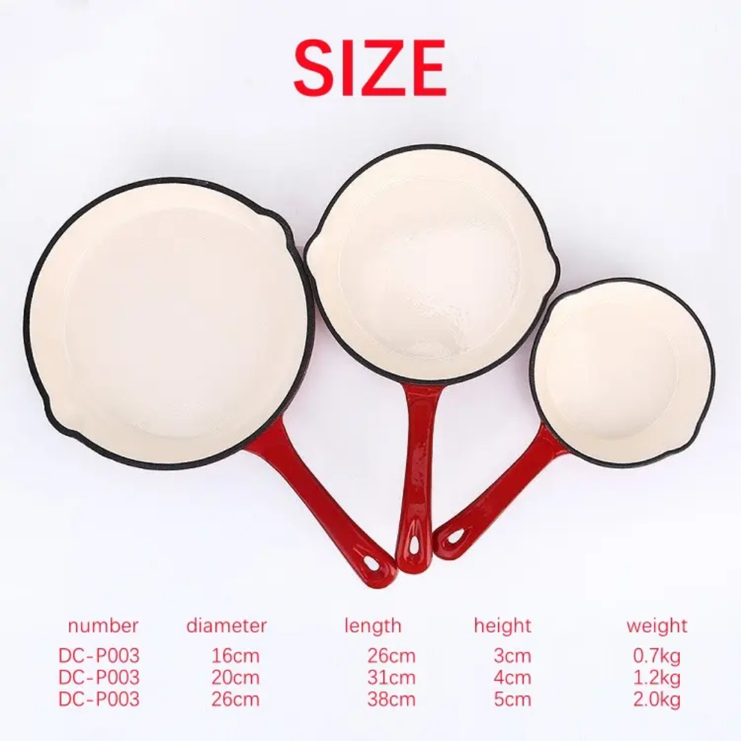 Enamel Cast Iron Pan set 16/20/25cm