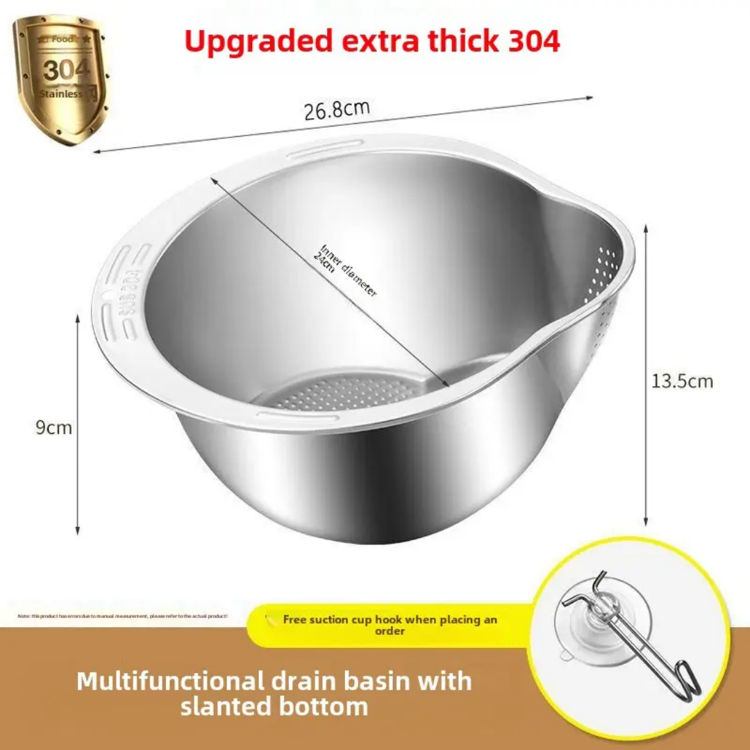 304 Stainless Steel Colander Strainer Bowl – Stackable & Versatile