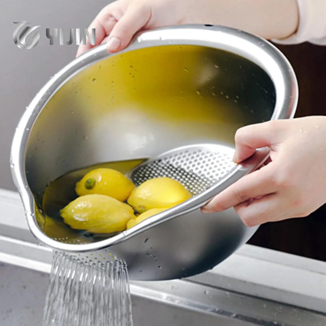 304 Stainless Steel Colander Strainer Bowl – Stackable & Versatile