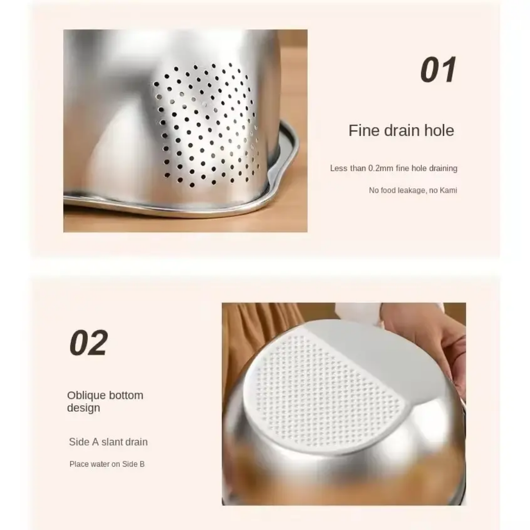 304 Stainless Steel Colander Strainer Bowl – Stackable & Versatile