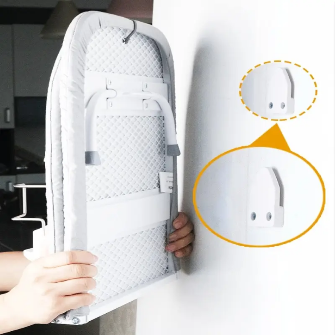 89cm Wall-Mounted Folding Ironing Board – Heat Resistant with Hook