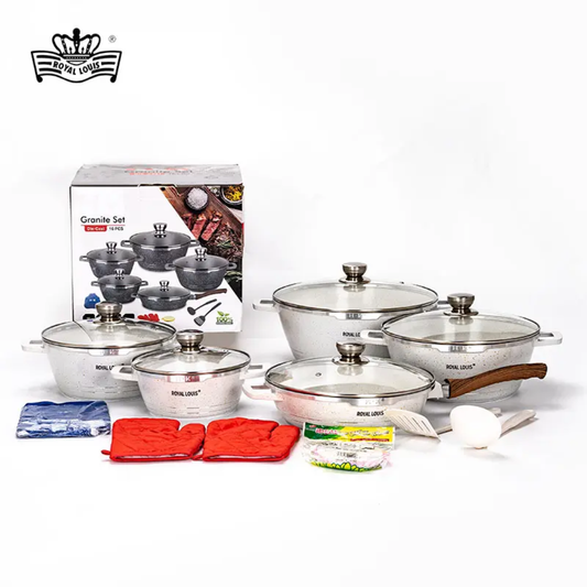 Multi-Color Hot Sale 16PCS Granite Marble Stone Cookware Set