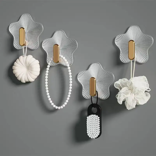 5.3cm Star-Shaped Transparent Wall Hooks – No Drilling, No Damage