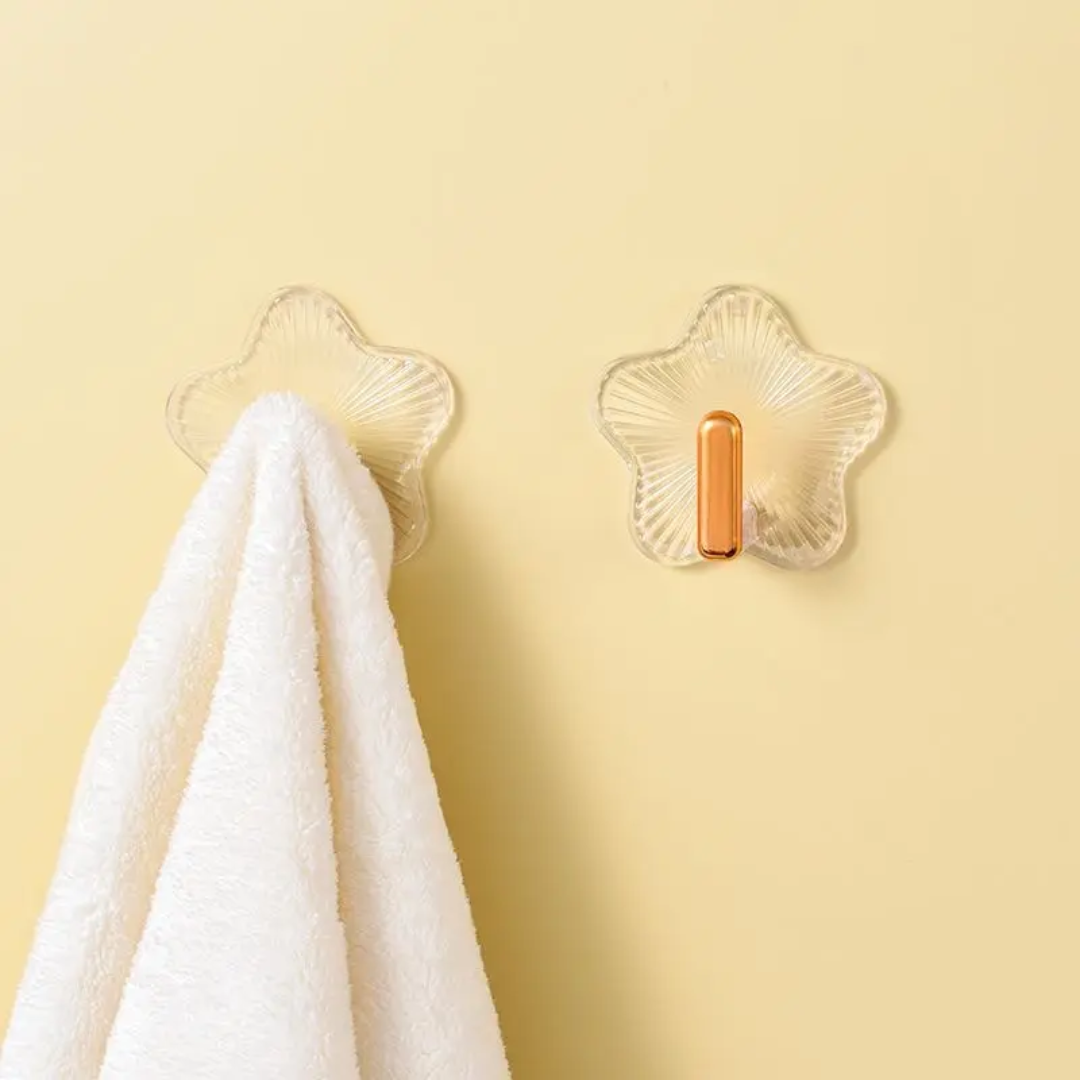 5.3cm Star-Shaped Transparent Wall Hooks – No Drilling, No Damage