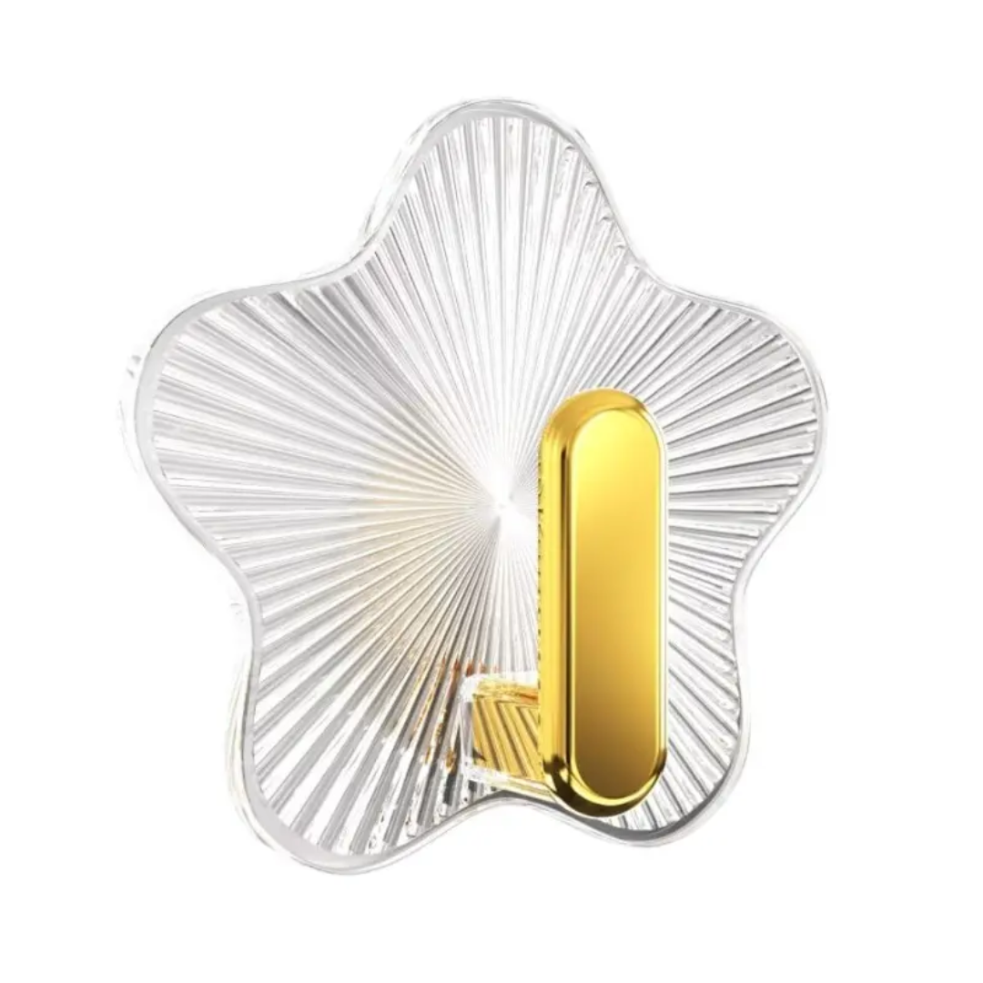 5.3cm Star-Shaped Transparent Wall Hooks – No Drilling, No Damage