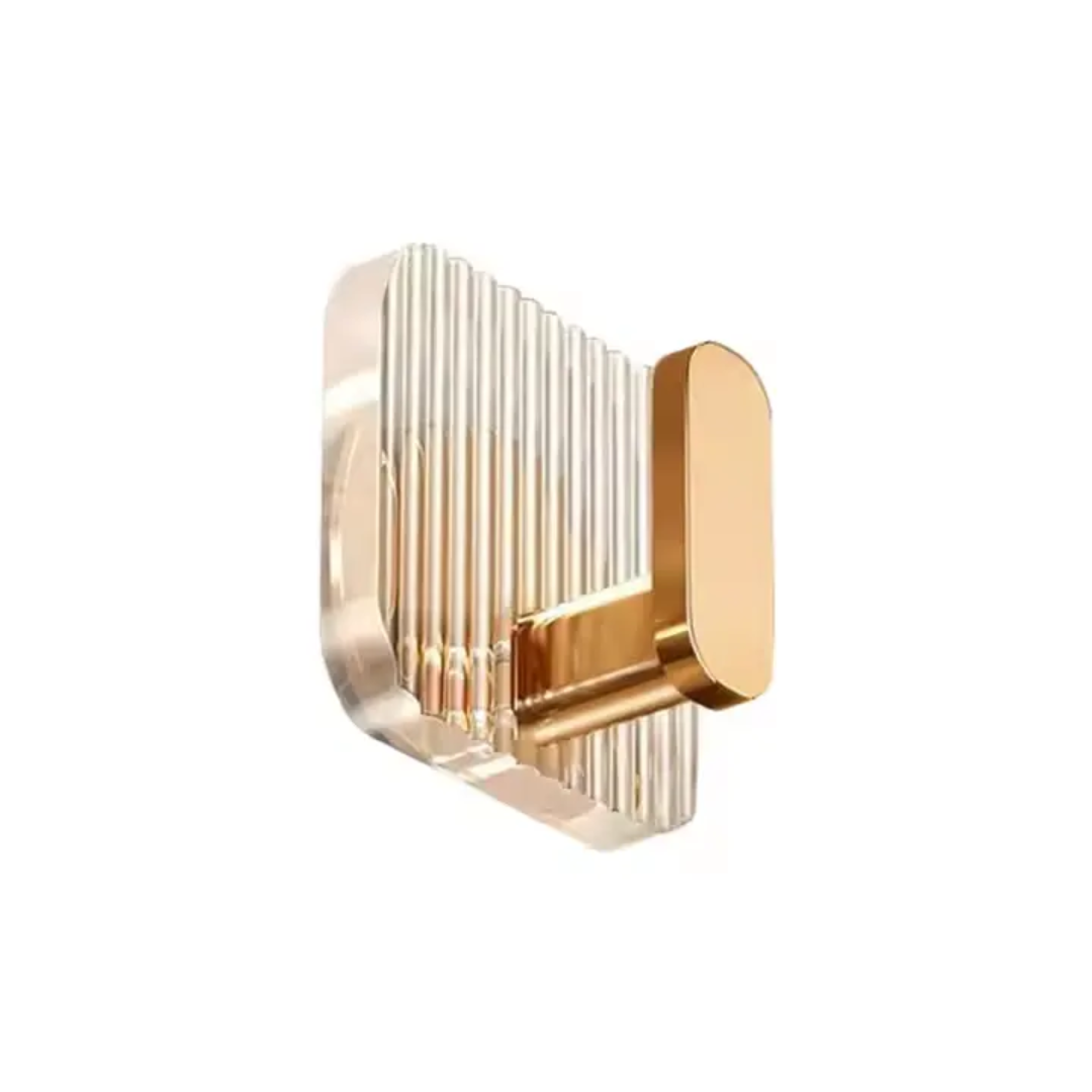 Luxury Acrylic Bathroom Wall Hooks – Clear & Gold 5.4cm