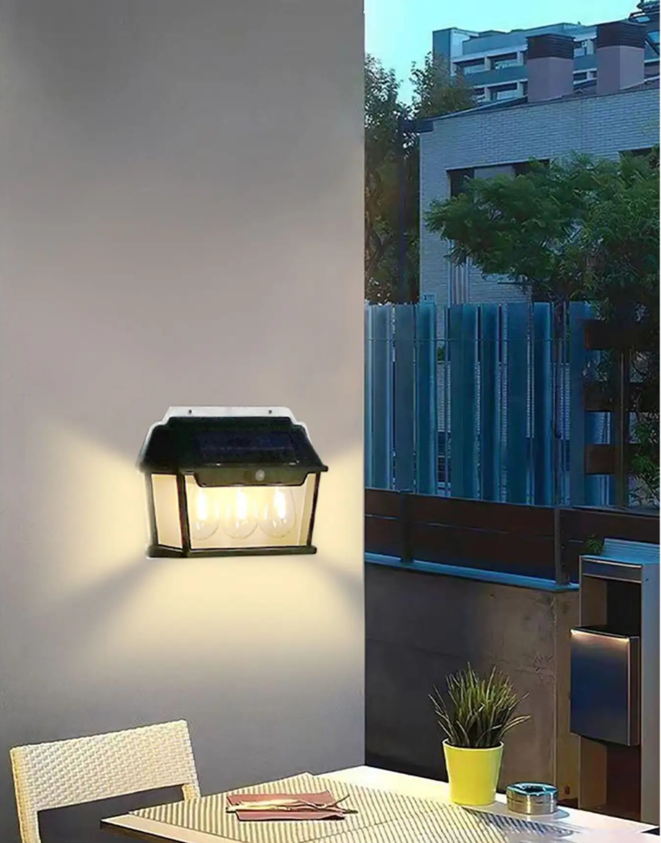Solar Wall Lamp with Motion Sensor & Remote Control – Outdoor LED Light for Garden & Yard