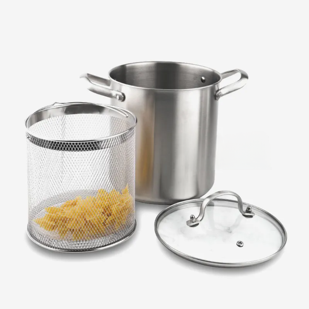 Premium 3-Ply Stainless Steel Frying Pot with Mish and lid