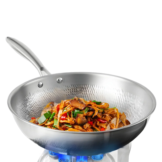 Titanium Hammered Wok with Lid – 30CM / 32CM / 34CM
