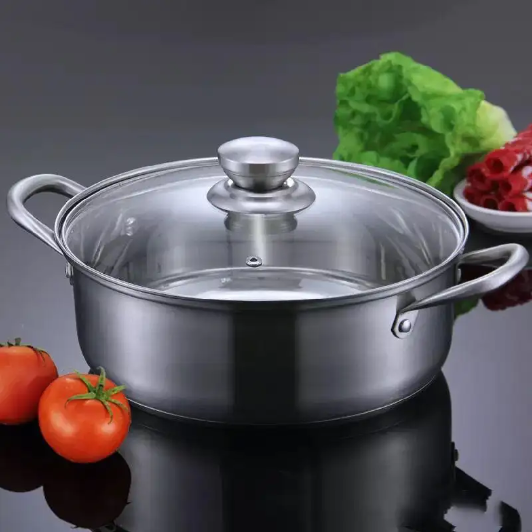 Premium Stainless Steel Cooking Pot – SUS 316 with Glass Lid