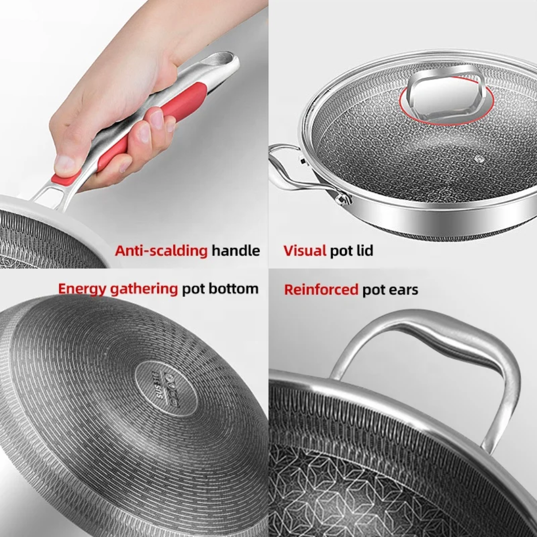 316 SUS Super Quality Wok – Available in 3 Sizes: 32cm, 34cm, 36cm