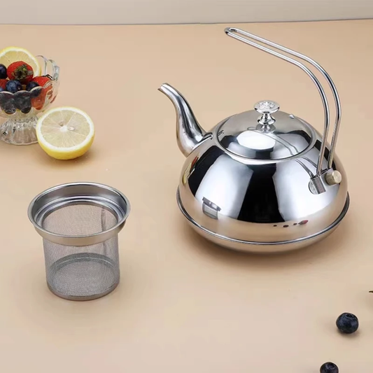 Brew your tea in style with this elegant 1.5L Stainless Steel Teapot