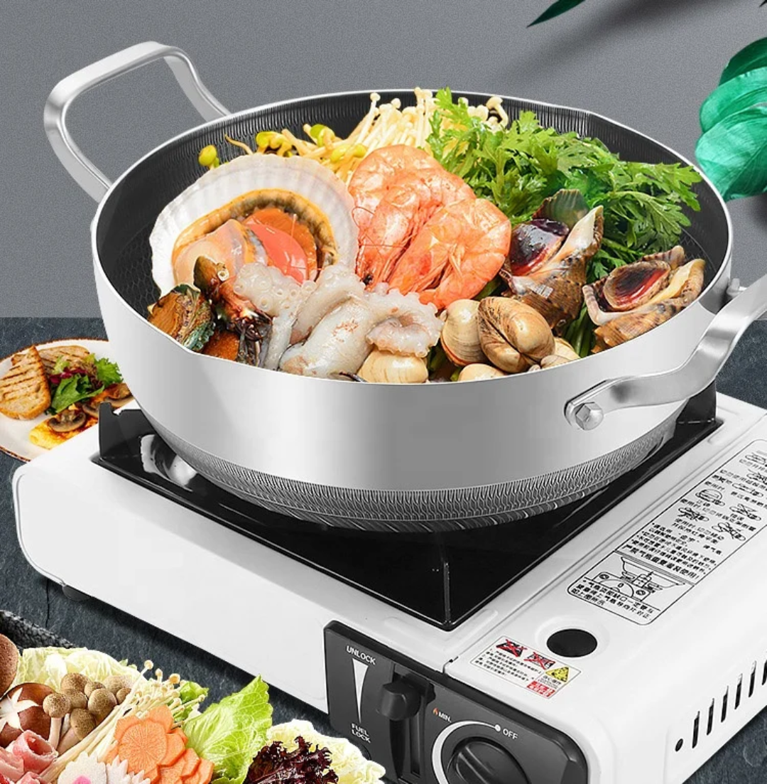 316 SUS Stainless Steel Honeycomp Cooking Pot – 3 Sizes