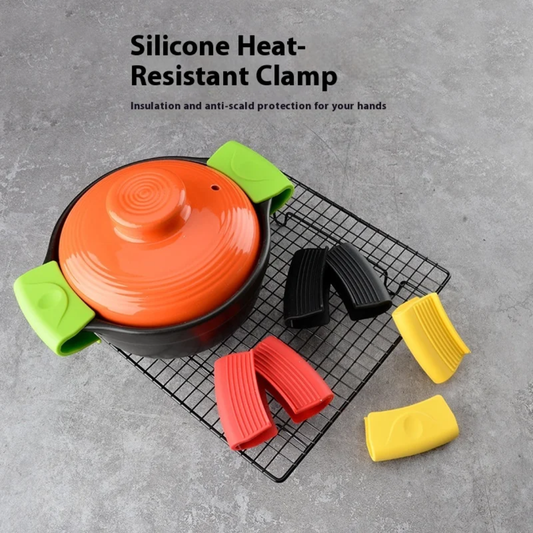 2 pieces of Silicone Heat-Resistant Clamps Safe, Secure, and Stylish: The Silicone Handle Solution