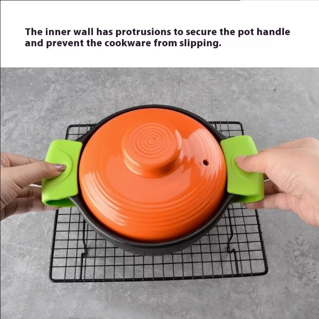 2 pieces of Silicone Heat-Resistant Clamps Safe, Secure, and Stylish: The Silicone Handle Solution