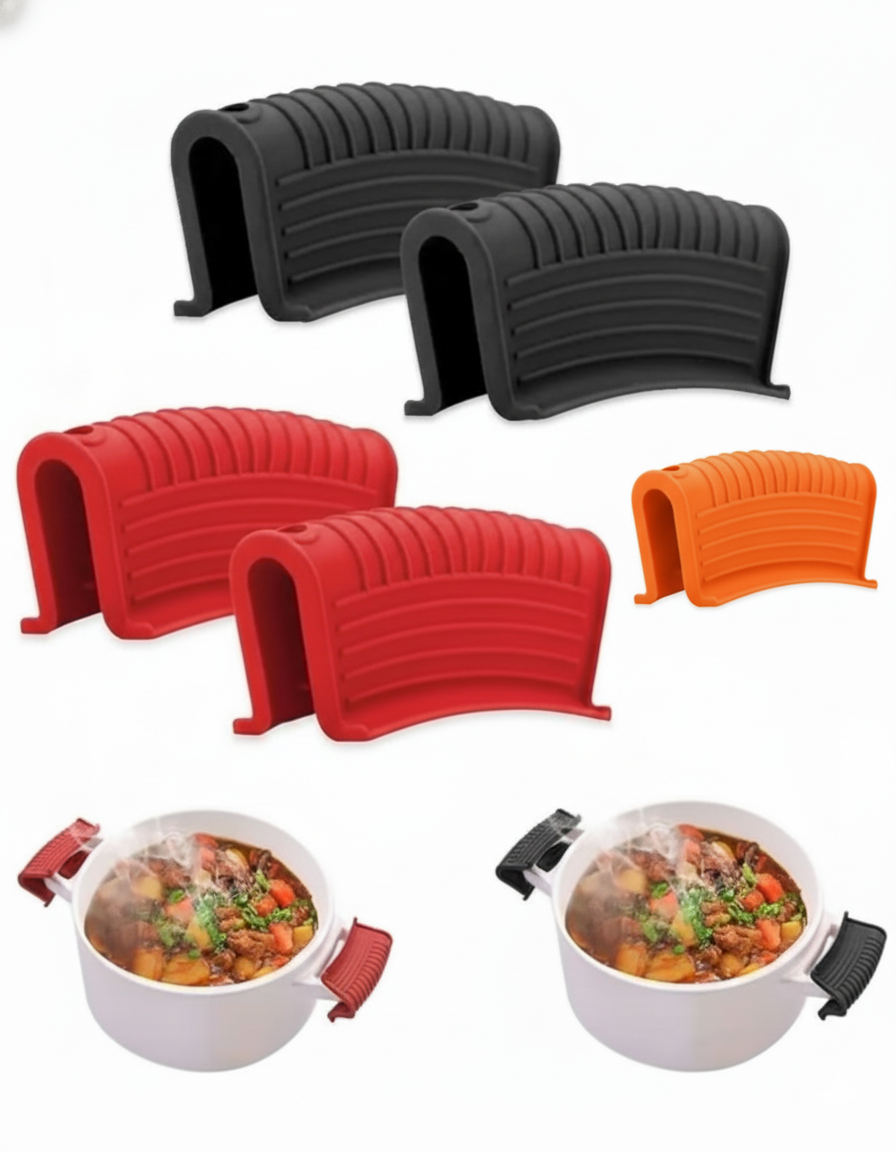 2 pieces of Silicone Heat-Resistant Clamps Safe, Secure, and Stylish: The Silicone Handle Solution