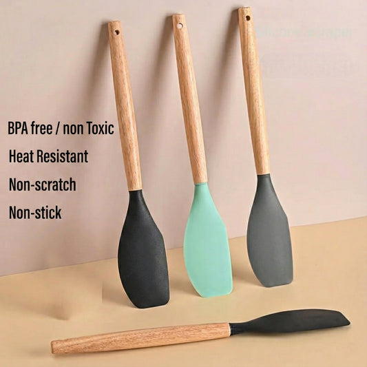 Silicone Spatula with Wooden Handle – High Quality Kitchen Tool