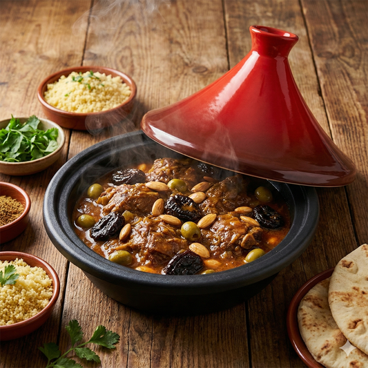 Cast Iron & Ceramic Tagine 30cm – Authentic Moroccan Cooking Pot Lebanon