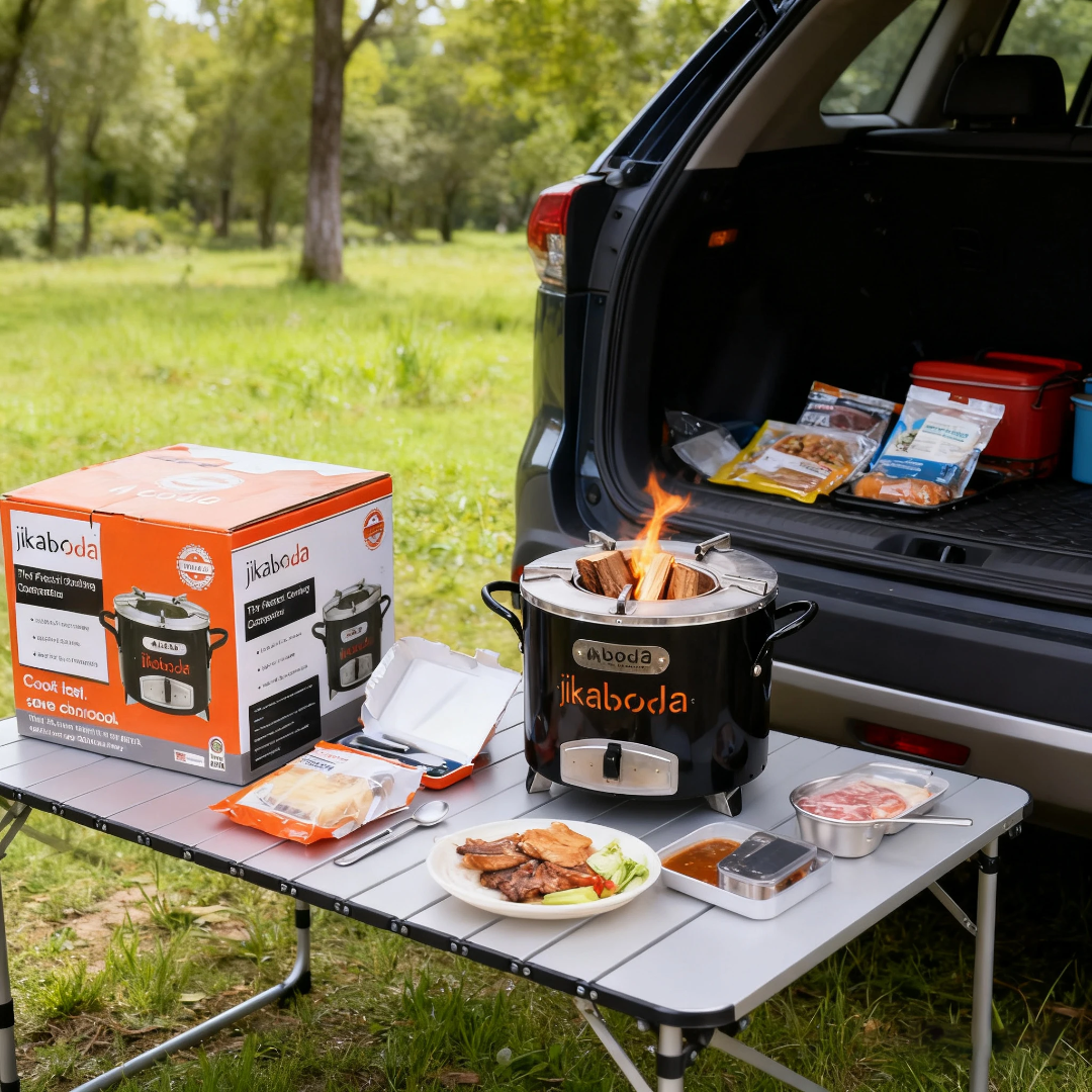 Eco-Friendly Charcoal & Wood Camping Stove – Stainless Steel Outdoor Cooker